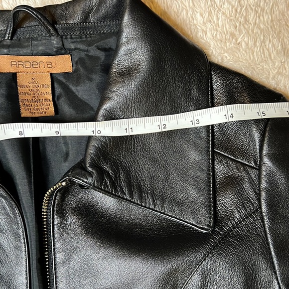 Arden B Black Leather Jacket Sz M - Picture 11 of 13